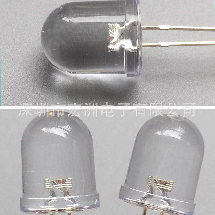 6V  12V 24V 直接使用T10圆头三色LED灯珠 10MM七彩快闪汽车灯