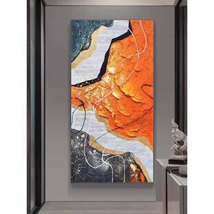 纯手绘抽象立体肌理油画现代落地画客厅玄关入户挂画大尺寸装饰画