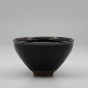 原矿铁直销 乌金釉兔毫建盏束口12.5大碗宋代点茶器具套装