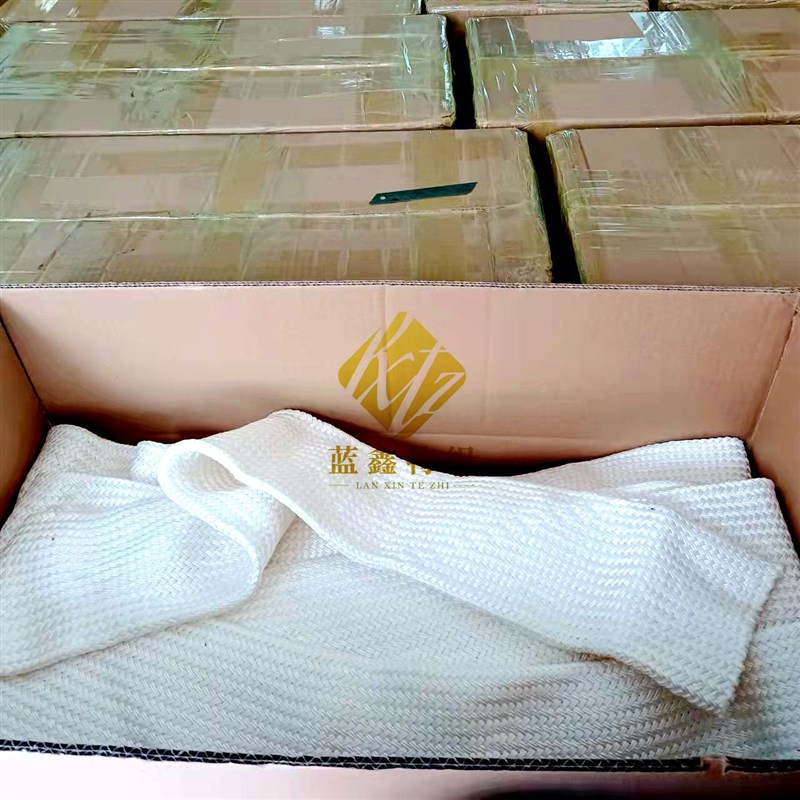 白色大力马编织网管 UHMWPE耐磨防割加密编织套管144mm可伸缩套管