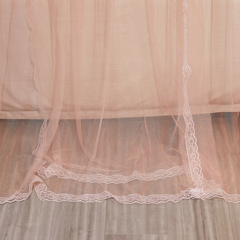 导轨蚊帐家用1.8m1.5米2m床落地u型轨道不锈钢支架伸缩宫廷公主风