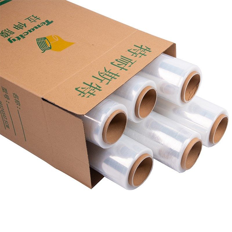 源头工厂工业打包膜 pe拉伸缠绕小卷塑料保鲜围膜打包膜 现货