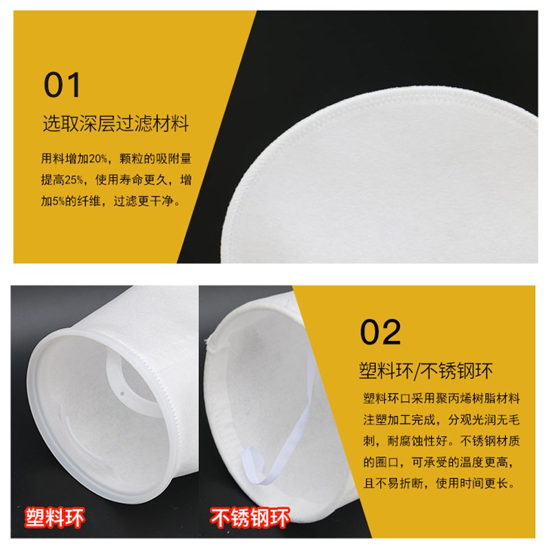 顿荣PP1号袋式过滤器柴油浴室浴池切削液化工电泳漆废水油过滤袋