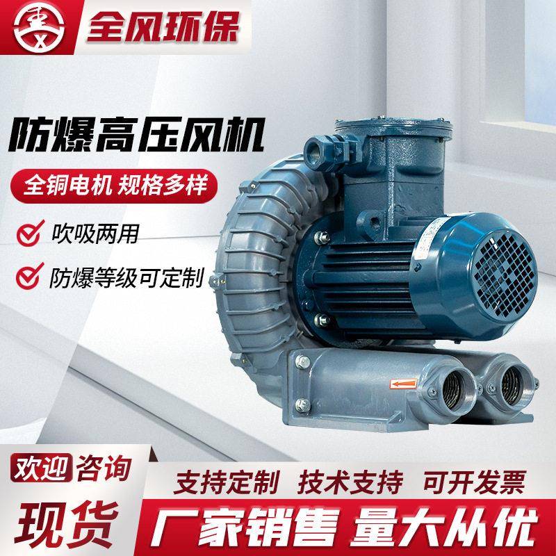 防爆耐温压环形风机防爆11kw压风机热气蒸汽输送防爆旋涡