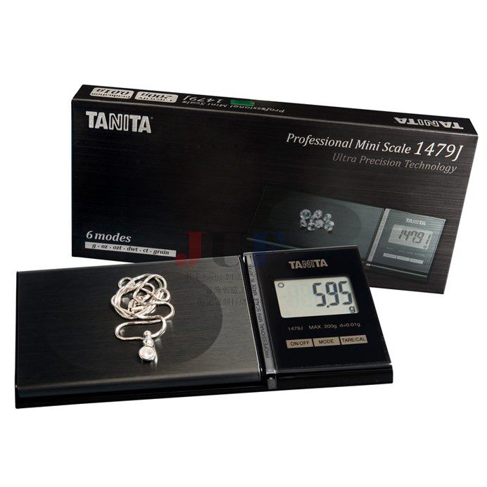 日本进口 TANITA 1479J 200g/0.01 迷你便携多单位黄金珠宝克拉秤