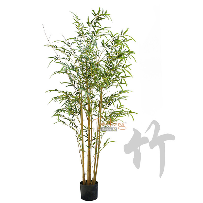 仿真竹子叶树样板房中式禅意风格园林景观室内落地绿植物紫竹盆栽