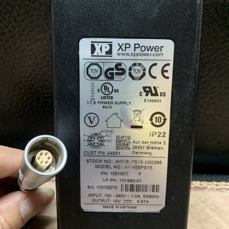 X射线机平板电源适配器AHM85PS15-XB0285充电器XP 15V5.67A六孔线