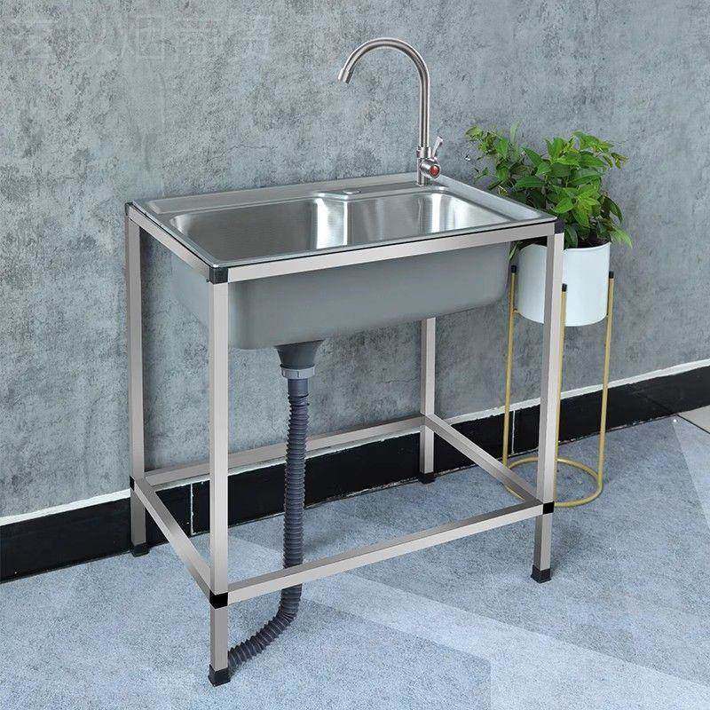 池厨带房出租房洗手盆水槽单槽支架30水4不锈钢洗碗菜见描述槽简