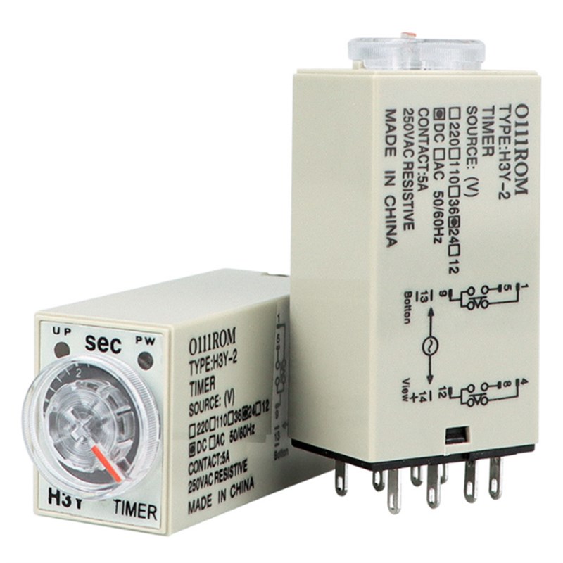 通电延时开关H3Y-2 小型时间继电器8脚AC220/DC24/12V带底座