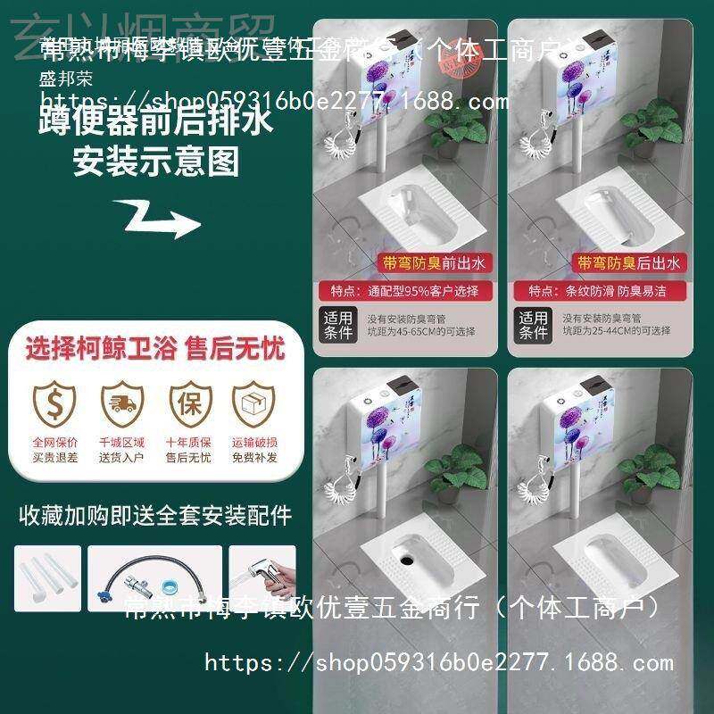 家陶蹲瓷便器冲水箱套整装套大便CSP器防臭蹲厕蹲坑便池用蹬便器
