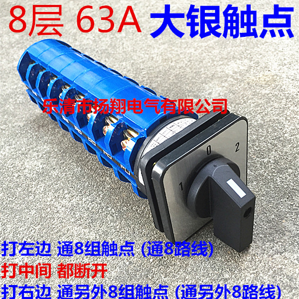 63A双电源 倒顺切换 万能转换开关 LW28 LW39 LW26-63D808/8节3档