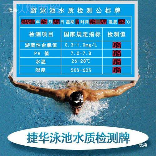 LED据泳池示水质数实时监HAX测LED显示检测水屏温余氯值电子公牌