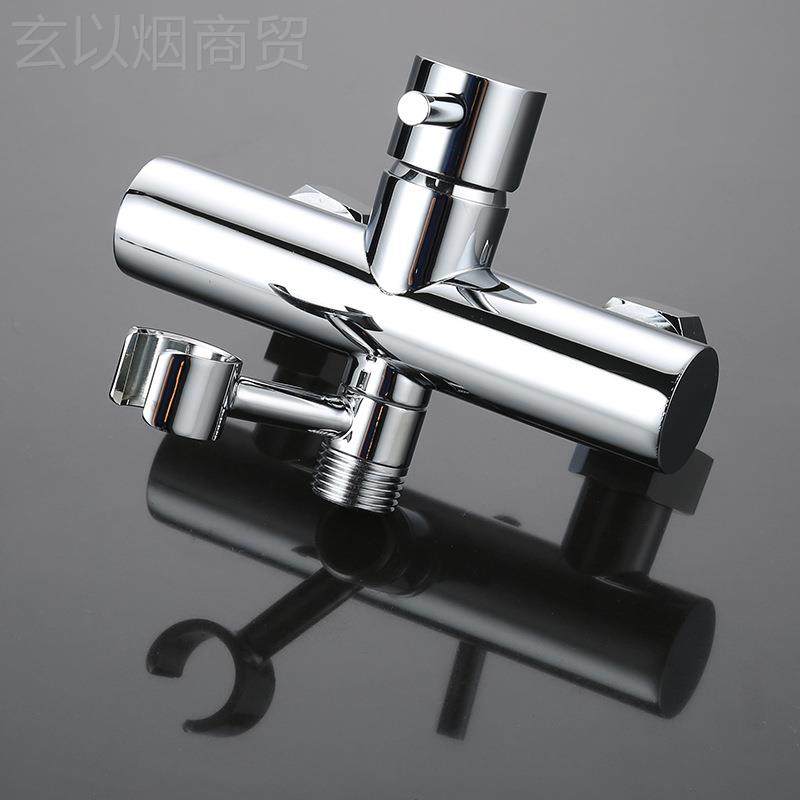 全铜冷热混头水阀 卫浴镀铬明.装8LT0101015cm孔距热水龙角阀带旋