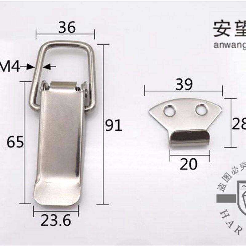 AW 安望五金不锈钢箱扣 箱包扣 鸭嘴扣 弹簧搭扣 木箱锁扣 锁箱扣