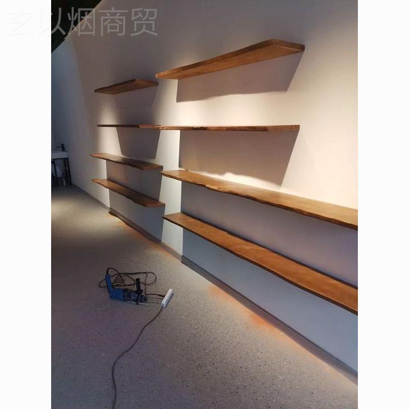 古风原一字示墙上置物架墙木IMO面壁挂书架隔板货架中层板展架背