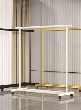 衣衣帽架架落地家GVE用卧架室移动室内奶油服简易宿舍挂衣阳台晾