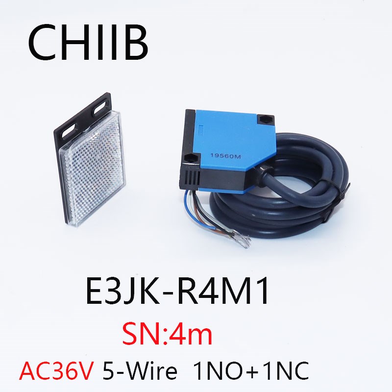 沪工CHIIB A级光电开关E3JK-R4M1 反射4米 常开常闭 AC36V 传感器