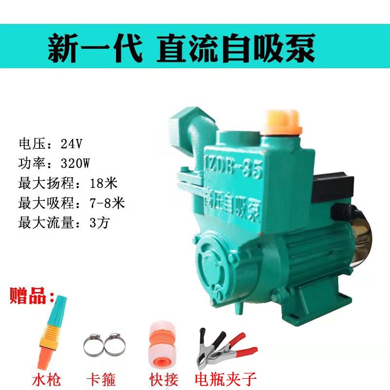 上海人民直流水泵家用农用自吸泵抽水机12V24V48V60V电动车船用