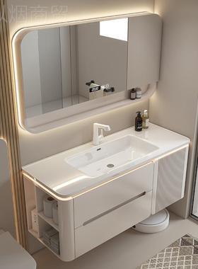 8边柜侧盆18358陶瓷浴室柜组合橡木圆角烤漆一智j能体油卫生间风