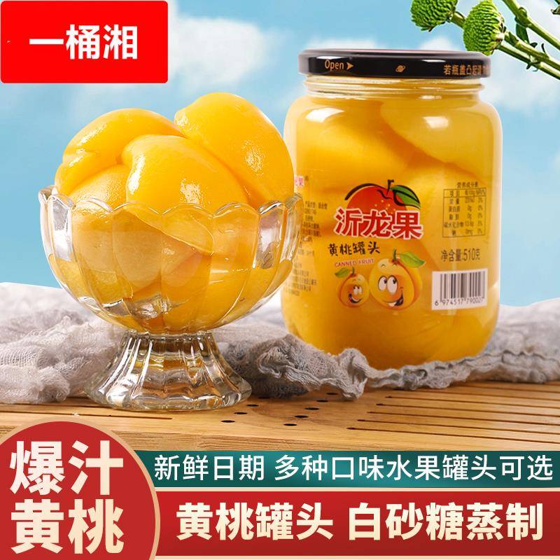 沂龙果水果罐头混合装整箱玻璃瓶临沂多口味糖水黄桃罐头