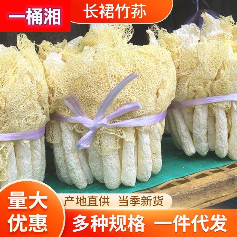 竹荪菌菇干貨种植竹荪干货无熏硫煲汤食材长裙菌生态竹笙食用菌