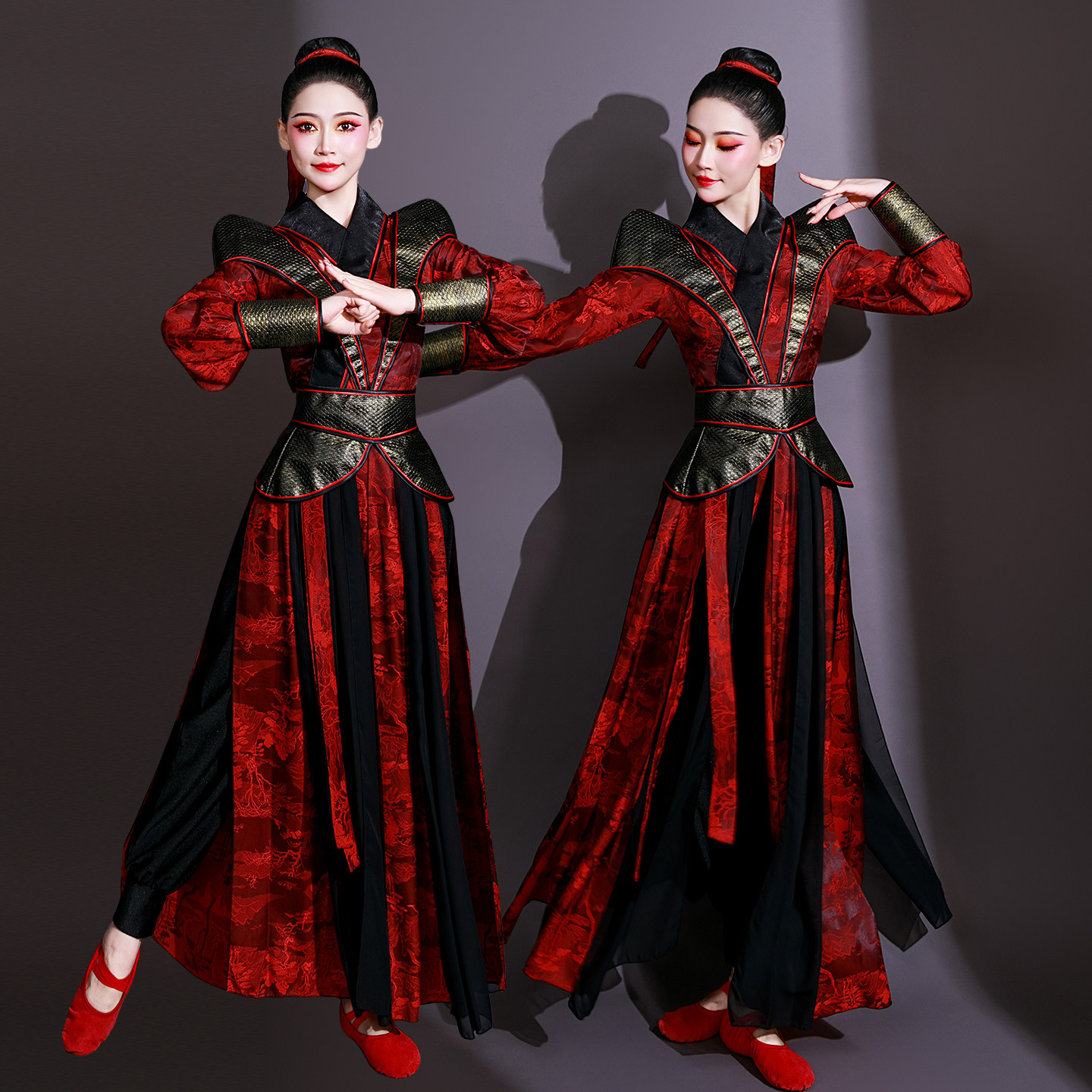 古装汉服女中国风武侠九州同霍元甲舞蹈演出服侠客剑舞打鼓服套装