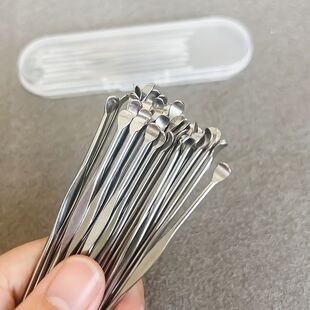 不锈钢挖耳勺便携式收纳盒装掏耳勺成人儿童采耳耳扒工具老式耳勺