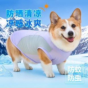 衣服防晒衣凉凉衣柯基法斗中型犬夏天薄款 宠物狗狗夏季 防掉毛背心