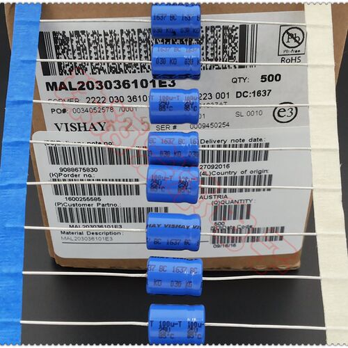 进口奥地利 100uF 25V VISHAY 030KO 轴向电解电容