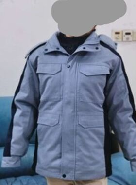 敬业者防静电工作服棉衣男冬季加油站劳保棉服加厚户外防寒棉袄3D
