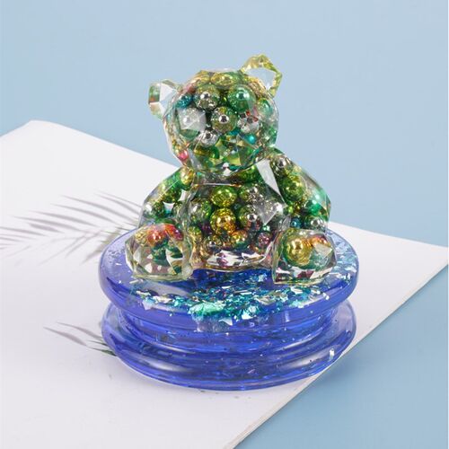 DIY水晶滴胶模具底座玩偶摆件摆台展示台圆形镜面硅胶模具