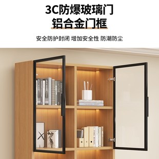 实木书柜一体客厅满墙书架组合多功能家用带卡座展示柜背景储物柜