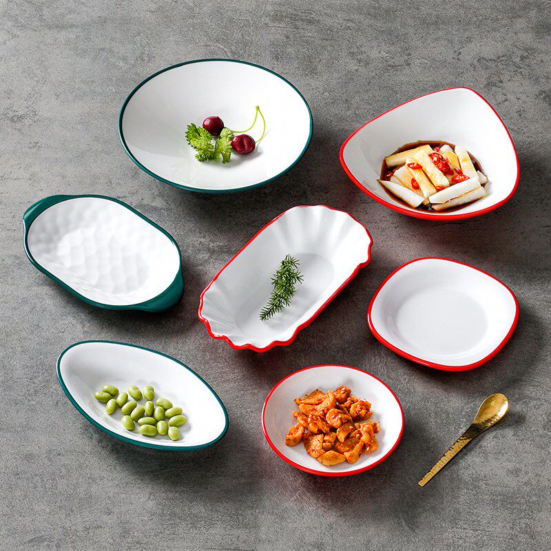祥源美密胺餐具盘子商用仿瓷小吃盘创意咸菜凉菜碟子餐厅小菜餐盘