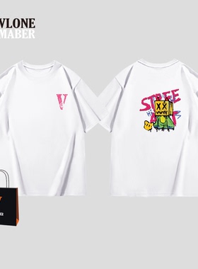 VLONE MABER美式高级感简约纯棉潮牌t恤2025新款百搭休闲男女短袖
