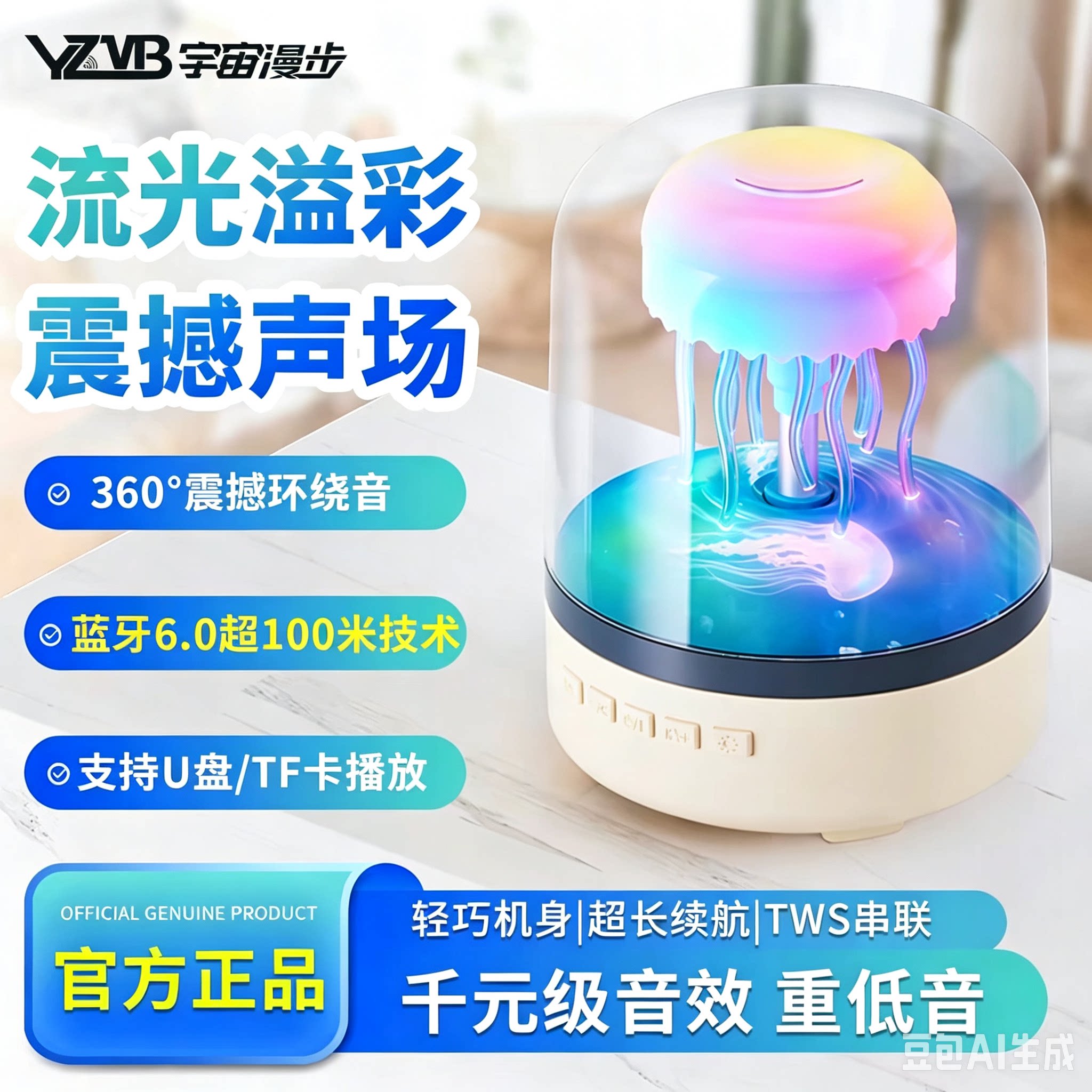 水母音响蓝牙音箱新款卡哈4代曼顿琉璃客厅低音环绕5华强北曼哈顿