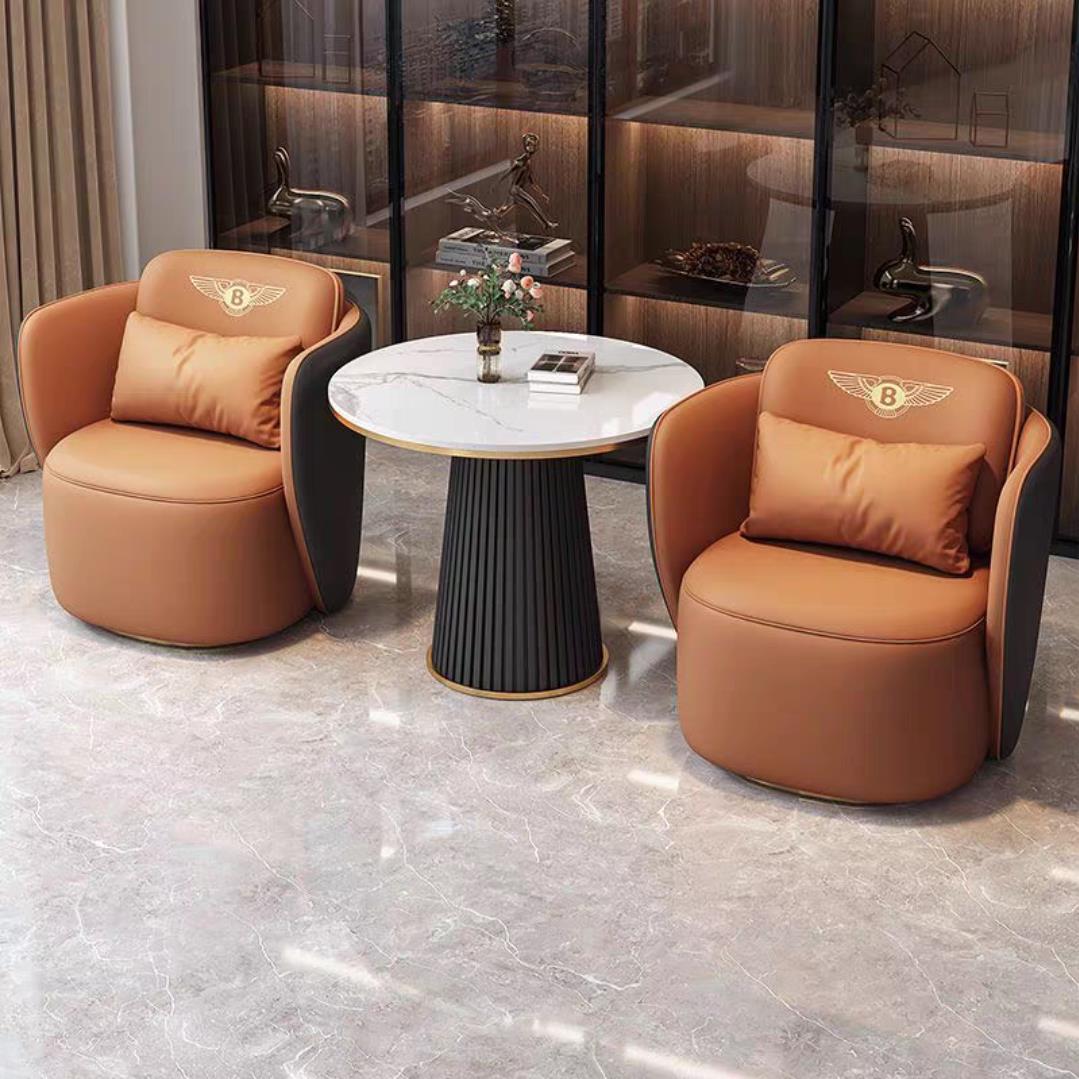 轻奢样品屋展示中心沙发酒店大堂商务会客区小圆桌4S店休息室接待