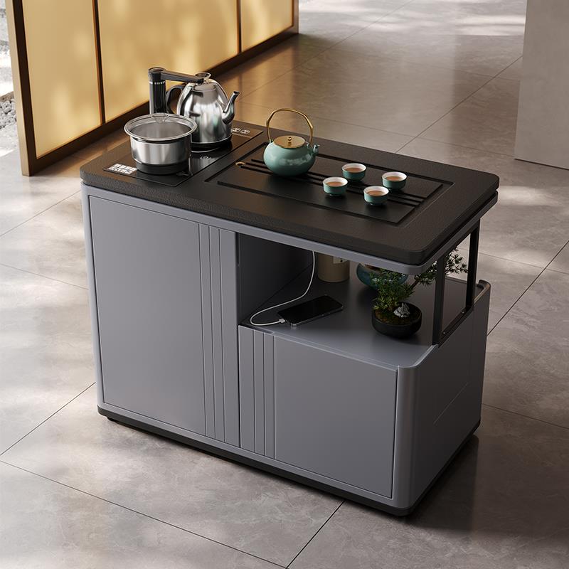 移动茶台现代简约方形小边几家用客厅茶水柜智能烧水阳台功夫茶桌