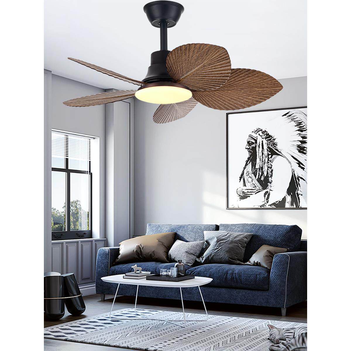 2025新风扇灯天花板风扇灯餐厅卧室家大风中世纪东南亚风扇吊灯