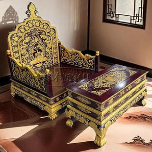 实木密宗上师禅椅讲经椅大师打坐椅子藏式法座家用佛堂龙椅宝座