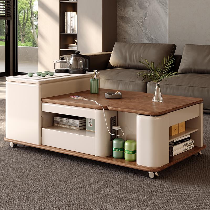 实木茶几客厅家用小户型轻奢高级移动升降新款功夫茶台泡茶一体桌