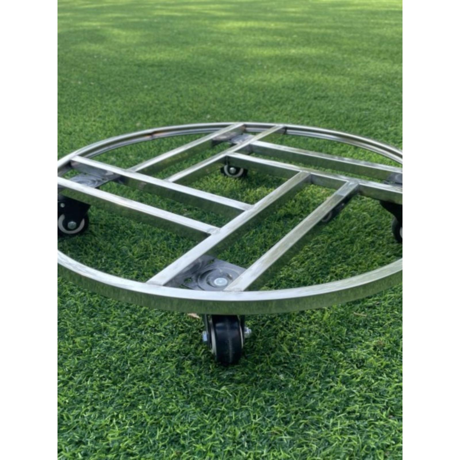 不锈钢圆形移动大花盆底座万向轮带刹车乌龟车花架盆景架鱼缸底座