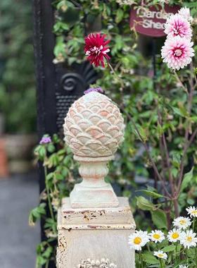 手压红陶做旧花园摆件大松果别墅庭院露台花园室内外百搭红陶摆件