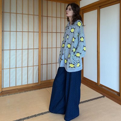 MIICHOUS米丘寺  格桑花撞色立体织法复古针织开衫毛衣vintage