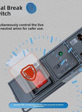 配电柜电源12/16/20/24位10A16A超长排插座防雷拖带