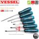 日本VESSEL威威螺丝刀进口加硬磁性十字一字改锥螺丝批4 PH0 3.0