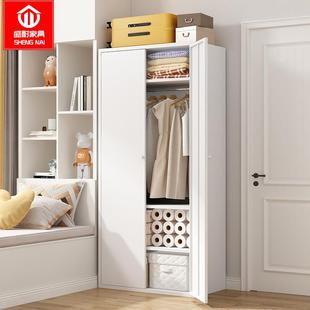 大衣柜家用卧室大容量美女的大衣柜铁皮推拉门分层多层隔板大衣橱