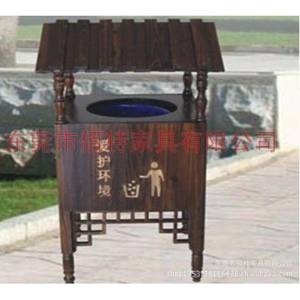 厂家直销户外实木垃圾箱 防腐木环保桶 景观小区环卫箱单桶