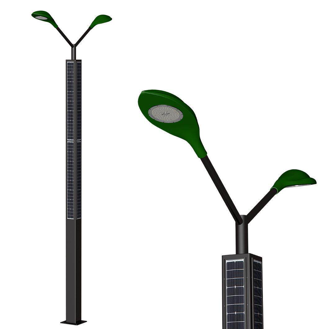 8M LED solar street lighting太阳能板集成灯杆10米太阳能路灯