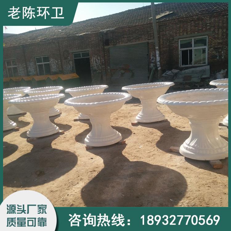 河北厂家户外无机玻璃钢圆花盆花钵一米市政景观花池圆形花箱室外