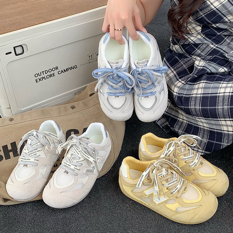 卡迪高2025网面厚底德训鞋女新款